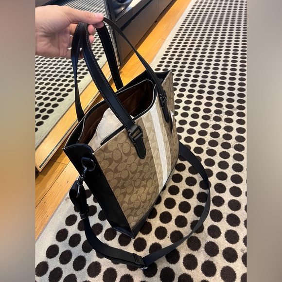 NWT！COACH GRAHAM STRUCTURED TOTE IN BLOCKED SIGNATURE CANVAS （COACH CQ037） - Picture 3 of 9